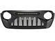 American Modified Demon Grille with LED Off-road Lights; Matte Black (18-24 Jeep Wrangler JL)