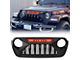 American Modified Demon Grille with Red 5 Star LED Lights Bar (18-24 Jeep Wrangler JL)