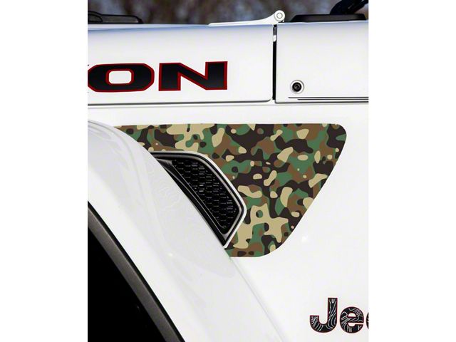 Fender Vent Premium Wrap Decal; Brown and Green Camo (20-24 Jeep Gladiator JT)