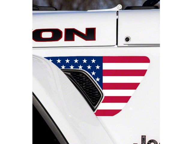 FLAG Fender Vent Premium Wrap Decal; Red White and Blue (20-24 Jeep Gladiator JT)