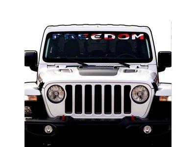 FREEDOM Windshield Lettering; Waving Flag (Universal; Some Adaptation May Be Required)
