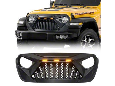 American Modified Goliath Grille with LED Amber Lights (20-24 Jeep Gladiator JT)