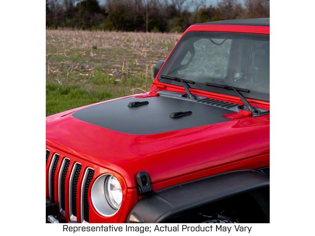Hood Graphic; Black with Orange Outline (18-24 Jeep Wrangler JL, Excluding Rubicon)