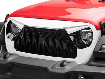 American Modified Shark Grille; Black and White (18-23 Jeep Wrangler JL)