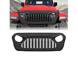 American Modified Vader Grille with Mesh; Matte Black (18-23 Jeep Wrangler JL)