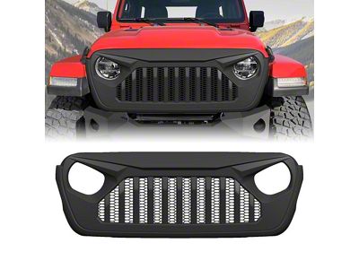 American Modified Vader Grille with Mesh; Matte Black (20-24 Jeep Gladiator JT)