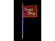 4-Foot Bright Blue LED Whip with 10-Inch x 12-Inch Red Buggy Whip Flag; Quick Release Base (Universal; Some Adaptation May Be Required)