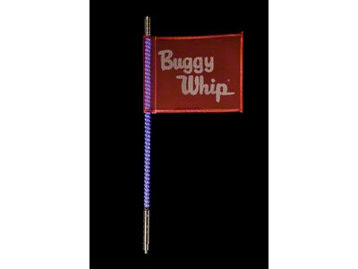 2-Foot Bright Blue LED Whip with 10-Inch x 12-Inch Red Buggy Whip Flag; Quick Release Base (Universal; Some Adaptation May Be Required)