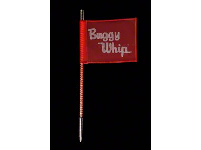 4-Foot Red LED Whip with 10-Inch x 12-Inch Red Buggy Whip Flag; Threaded Base (Universal; Some Adaptation May Be Required)