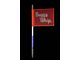 4-Foot RWB LED Whip with 10-Inch x 12-Inch Red Buggy Whip Flag; Threaded Base (Universal; Some Adaptation May Be Required)