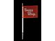 4-Foot Bright White LED Whip with 10-Inch x 12-Inch Red Buggy Whip Flag; Quick Release Base (Universal; Some Adaptation May Be Required)