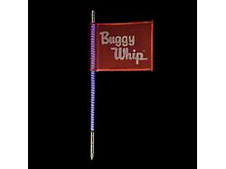 4-Foot Blue LED Whip with 10-Inch x 12-Inch Red Buggy Whip Flag; Quick Release Base (Universal; Some Adaptation May Be Required)
