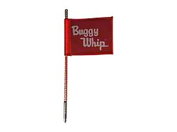 4-Foot Bright Red LED Whip with 10-Inch x 12-Inch Red Buggy Whip Flag; Quick Release Base (Universal; Some Adaptation May Be Required)