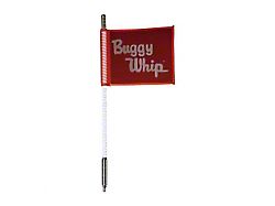 4-Foot Bright White LED Whip with 10-Inch x 12-Inch Red Buggy Whip Flag; Quick Release Base (Universal; Some Adaptation May Be Required)