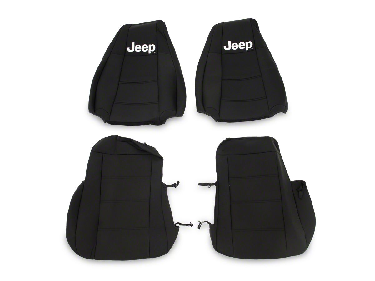 Officially Licensed Jeep Jeep Wrangler Neoprene Front and Rear Seat Covers;  Black J169678 (91-95 Jeep Wrangler YJ) - Free Shipping