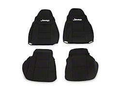 Jeep Licensed by TruShield Neoprene Front and Rear Seat Covers; Black (03-06 Jeep Wrangler TJ)