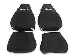 Jeep Licensed by TruShield Neoprene Front and Rear Seat Covers; Black (03-06 Jeep Wrangler TJ)
