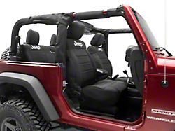 Jeep Licensed by TruShield Neoprene Front and Rear Seat Covers; Black (11-12 Jeep Wrangler JK 2-Door)
