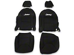 Jeep Licensed by TruShield Neoprene Front and Rear Seat Covers; Black (13-18 Jeep Wrangler JK 2-Door)