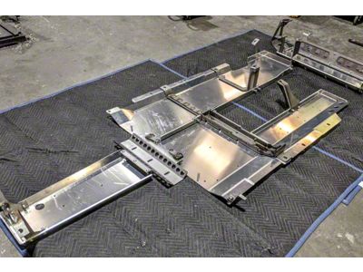 Next Venture Motorsports Belly Skid Plates with Exhaust Skid Plates; Bare Aluminum (21-24 Jeep Wrangler JL Rubicon 392 w/ Stamped Steel Oil Pan)