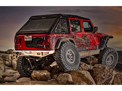 Next Venture Motorsports Featherweight Series Rear Bumper with LED Cutouts; Not Pre-Drilled for Backup Sensors; Bare Aluminum (18-23 Jeep Wrangler JL)