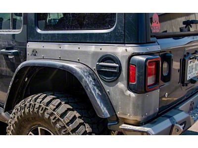 Next Venture Motorsports Rear Corner Armor; Bare Metal (18-23 Jeep Wrangler JL)