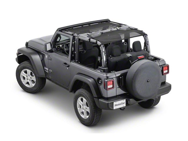 MasterTop ShadeMaker Freedom Mesh Bimini Top Plus; Black (18-24 Jeep Wrangler JL 2-Door)