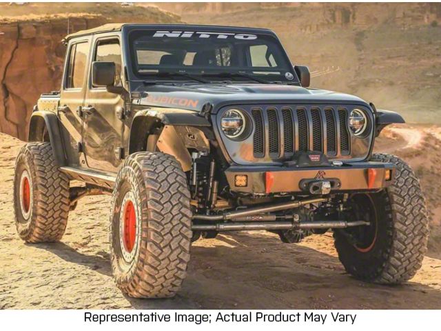 Next Venture Motorsports Adventure Series Front Bumper with Skid Plate and 11-Inch Stinger; Textured Black (20-24 Jeep Gladiator JT)