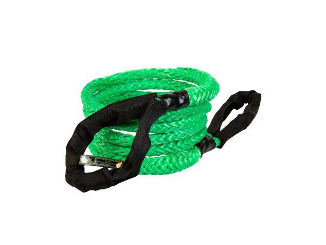 VooDoo Offroad 2.0 Santeria Series 7/8-Inch x 20-Foot Kinetic Recovery Rope with Rope Bag; Green