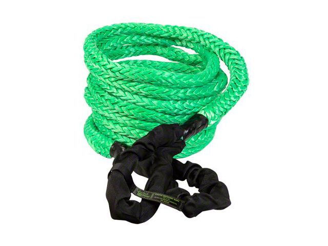 VooDoo Offroad 2.0 Santeria Series 7/8-Inch x 30-Foot Kinetic Recovery Rope with Rope Bag; Green