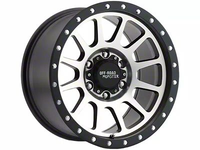 Off-Road Monster M10 Flat Black Machined Wheel; 17x9 (07-18 Jeep Wrangler JK)