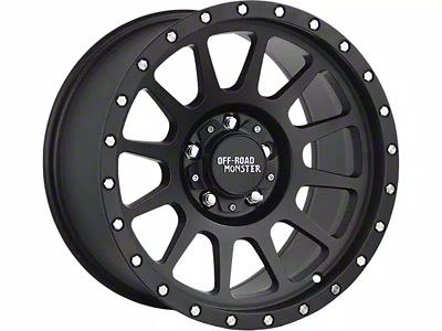 Off-Road Monster M10 Flat Black Wheel; 17x9 (18-23 Jeep Wrangler JL)