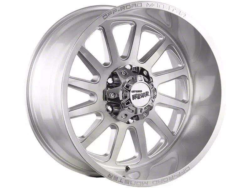 Off-Road Monster Jeep Wrangler M17 Brushed Face Silver Wheel; 17x9 ...