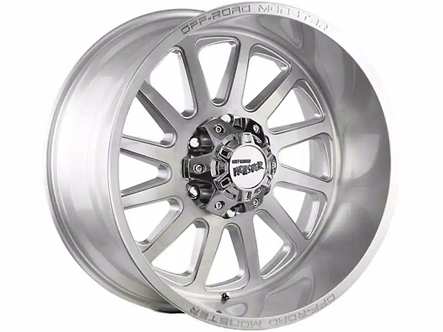Off-Road Monster M17 Brushed Face Silver Wheel; 17x9 (18-23 Jeep Wrangler JL)