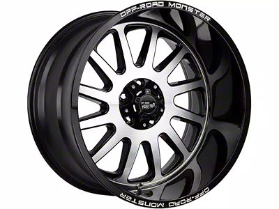 Off-Road Monster M17 Gloss Black Machined Wheel; 17x9 (20-24 Jeep Gladiator JT)