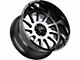 Off-Road Monster M17 Gloss Black Machined Wheel; 17x9 (20-24 Jeep Gladiator JT)