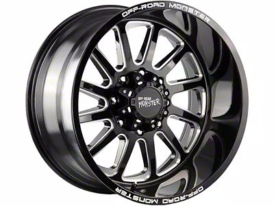 Off-Road Monster M17 Gloss Black Milled Wheel; 17x9 (20-24 Jeep Gladiator JT)