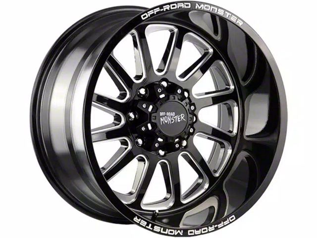 Off-Road Monster M17 Gloss Black Milled Wheel; 17x9 (05-10 Jeep Grand Cherokee WK, Excluding SRT8)