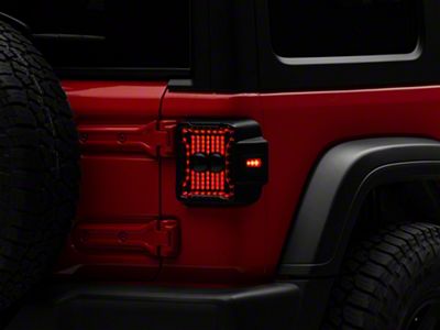 Raxiom Axial Series Linear LED Tail Lights; Black Housing; Smoked Lens (18-23 Jeep Wrangler JL w/ Factory Halogen Tail Lights)