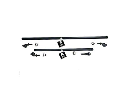 Apex Chassis 1-Ton Steering Kit without Flip Kit for 0 to 3.50-Inch Lift; Black Aluminum (07-18 Jeep Wrangler JK)