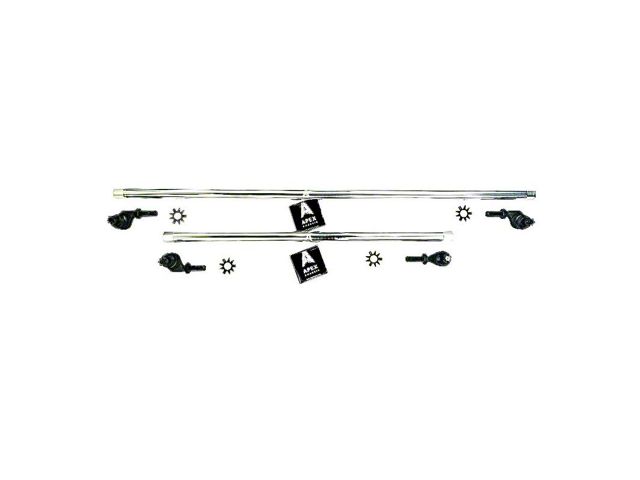 Apex Chassis 1-Ton Steering Kit without Flip Kit for 0 to 3.50-Inch Lift; Polished Aluminum (07-18 Jeep Wrangler JK)