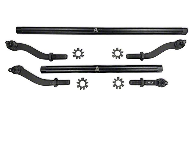 Apex Chassis 2.5-Ton Steering Kit with Flip Kit for 3.50+ Inch Lift; Steel (07-18 Jeep Wrangler JK)