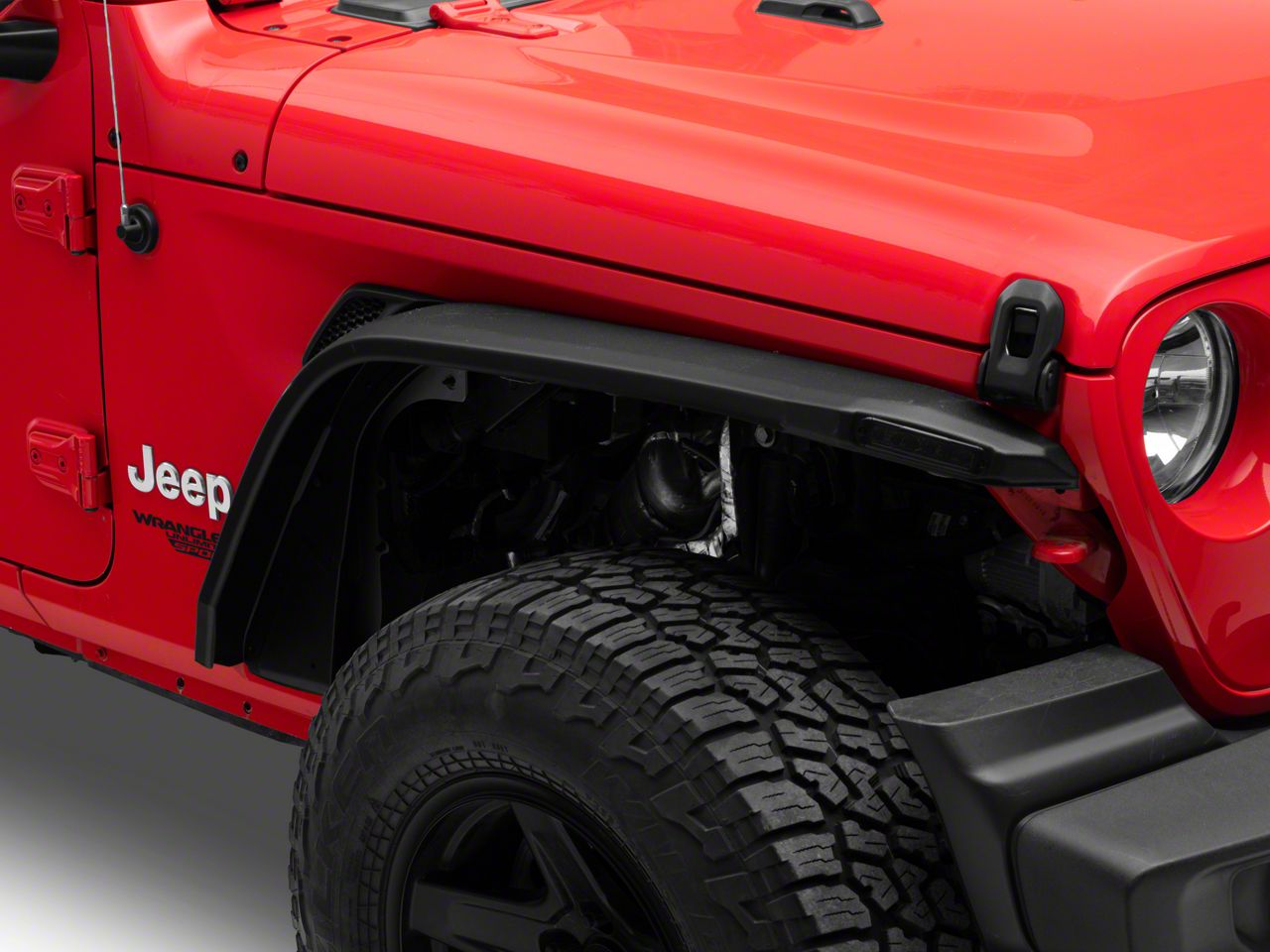 Rough Country (99036) High Clearance LED Flat Fender Flare Kit | UV Treated | | Jeep Wrangler JL (18-23)