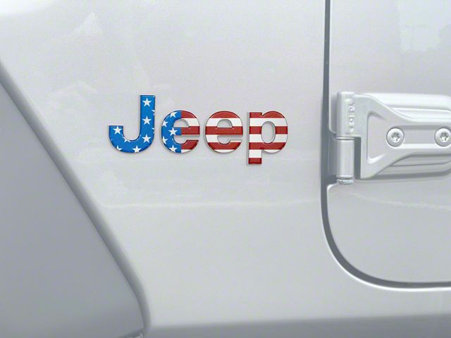 Jeep Fender Emblem Letter Overlays; American Flag (18-24 Jeep Wrangler JL)