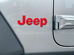 Jeep Fender Emblem Letter Overlays; Gloss Red (18-24 Jeep Wrangler JL)