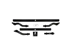 Apex Chassis 2.5-Ton Tie Rod and Drag Link Assembly with Flip Kit for Dana 30 and 4.50+ Inch Lift; Black Aluminum (20-24 Jeep Gladiator JT, Excluding Launch Edition, Mojave & Rubicon)