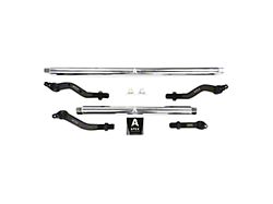 Apex Chassis 2.5-Ton Tie Rod and Drag Link Assembly without Flip Kit for Dana 30; Polished Aluminum (20-23 Jeep Gladiator JT, Excluding Launch Edition, Mojave & Rubicon)