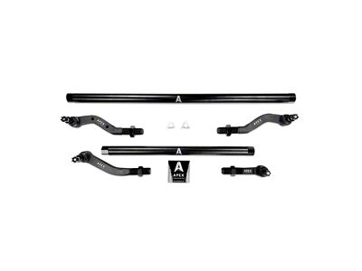 Apex Chassis 2.5-Ton Tie Rod and Drag Link Assembly without Flip Kit for Dana 30 and 0 to 4.50-Inch Lift; Steel (20-24 Jeep Gladiator JT, Excluding Launch Edition, Mojave & Rubicon)