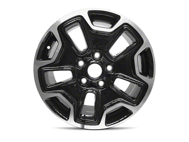 10-Slot Replica Black with Silver Accents Wheel; 17x7.5; 45mm Offset (18-23 Jeep Wrangler JL)