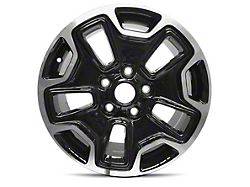 10-Slot Replica Black with Silver Accents Wheel; 17x7.5; 45mm Offset (18-24 Jeep Wrangler JL)